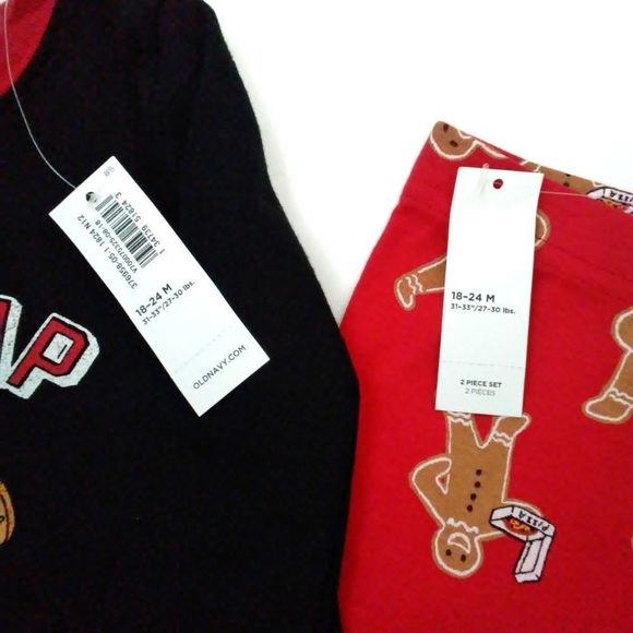 NWT Old Navy Christmas Gingerbread Holiday Pjs - Picture 2 of 3